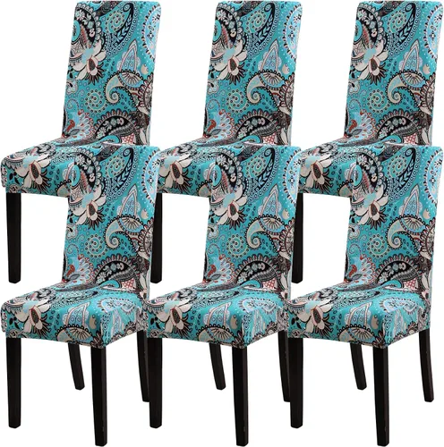 Vista 44 de Fundas para silla de comedor Yisun, fundas elásticas para silla de comedor, funda protectora para silla de comedor, mezcla de poliéster, Beige