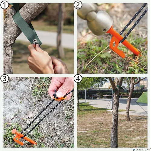 Vista 3 de Kit de estaca para árboles, estacas y soportes resistentes para árboles inclinados, estaca de metal para enderezar con 3 estacas para árboles