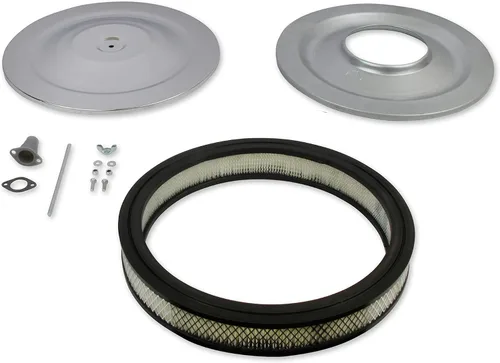 Vista 2 de Mr. Gasket Filtro de aire 1480 - 14 pulgadas de diámetro x 2-1/4 pulgadas de alto - Cromo
