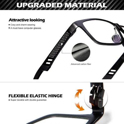 Vista 3 de ANYLUV Blue Light Blocking Glasses Men Computer Gaming Glasses Lightweight Al-Mg Metal Anti Eyestrain Eye Protection