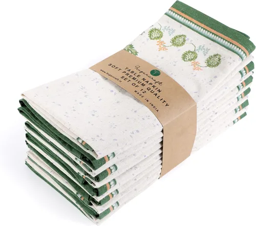 Vista 27 de Fingercraft - Juego de 12 servilletas de tela de mezcla de algodón y lino, con estampado, perfecta para fiestas, cenas, bodas, cócteles y Navidad