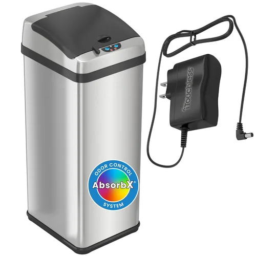 Vista 8 de iTouchless Bote de basura automático de 13 galones con tecnología sensor 2.0 y filtro de olor, diseño delgado y sin contacto, ahorro de espacio