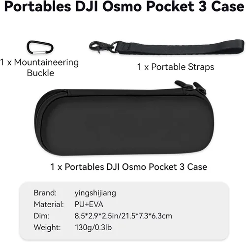 Vista 5 de DJI Osmo Pocket 3 Case, funda portátil para Osmo Pocket 3, asa roscada y cubierta, bolsa protectora compacta de almacenamiento para DJI Pocket 3