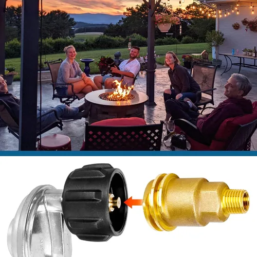 Vista 6 de QCC1 - Adaptador de manguera de montaje de gas propano macho con rosca de tubo macho de 1/4 pulgadas, accesorios de conexión rápida de propano
