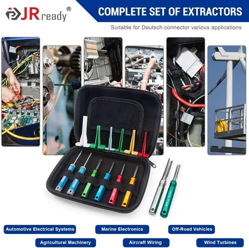 Vista 13 de JRready ST5257-PRO Kit de Herramientas de Conector Deutsch para Contactos Sólidos/Estampados 4#8#16#12#20# 6-22 AWG, con Herramienta de Extracción