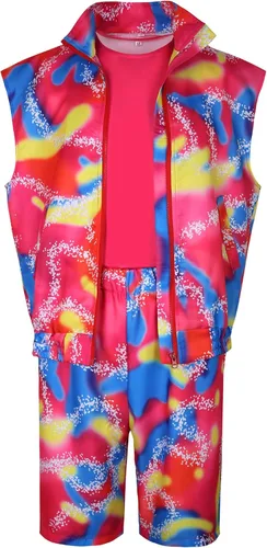 Vista 2 de Angelaicos Mens 80s Sports Skating Outfit Swimsuit with Sun Visor