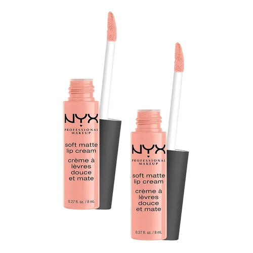 Vista 2 de NYX PROFESSIONAL MAKEUP - Crema labial mate y suave, lápiz labial líquido ligero, Abu Dhabi (rosa profundo-beige)