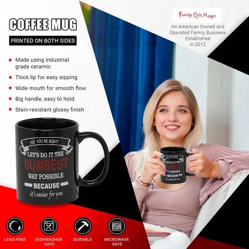 Vista 2 de Tazas Divertidas de Funny Guy Taza de café de cerámica - 11 oz - Taza de café divertida ideal para mujeres y hombres - Graciosa taza de café