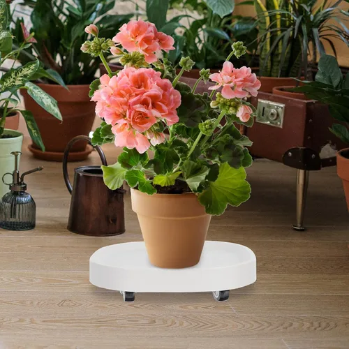 Vista 9 de Plato rodante para maceta con ruedas, soporte de ruedas resistente para plantas en maceta, bandeja de base redonda con ruedas, soporte para macetas