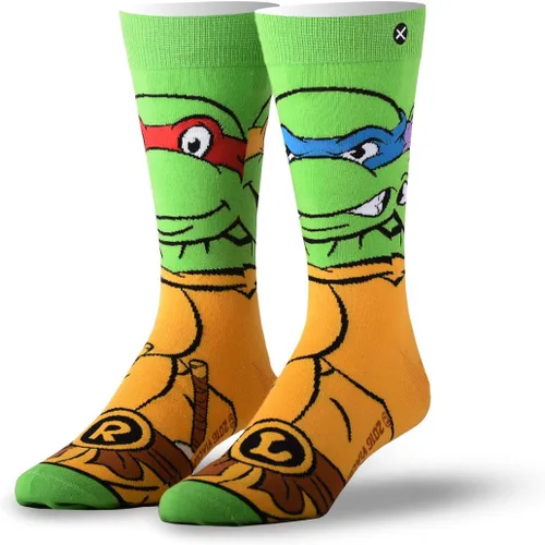 Vista 2 de Odd Sox, Nickelodeon TMNT Teenage Mutant Ninja Turtles, 90's Cartoon, Fun Socks