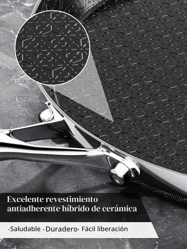 Vista 8 de Innerwell Sartén antiadherente para crepas de acero inoxidable de 10 pulgadas, sartén híbrida para panqueques de 3 capas