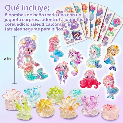 Vista 4 de Clear&Fresh - Bombas de baño de sirena para niños con juguetes sorpresa