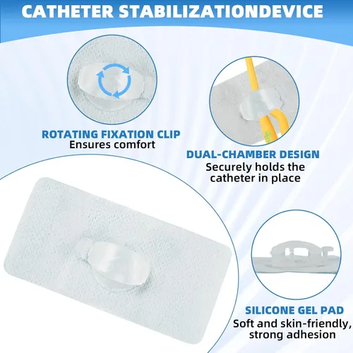 Vista 3 de Paquete de 5 dispositivos de estabilización de catéter Foley, soporte de catéter Foley de silicona, clip de suministros de catéter con anclaje