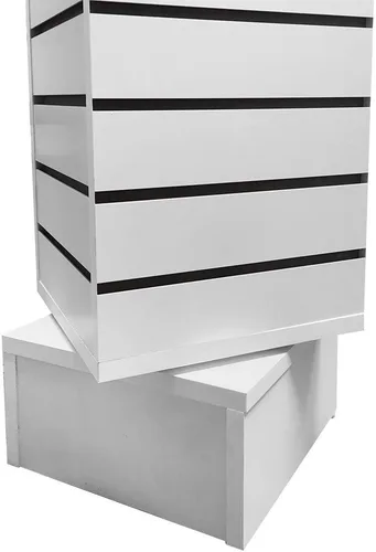 Vista 2 de 12 x 12 x 54 pulgadas, accesorio giratorio blanco de 4 lados para pantalla de piso
