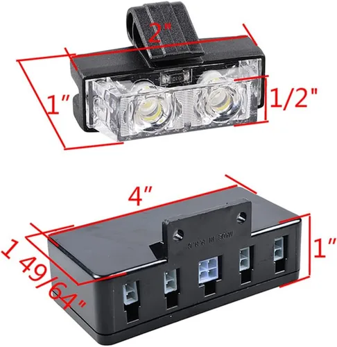Vista 7 de CORP - Juego de 4 barras de luz estroboscópica intermitente de emergencia con 2 LED ámbar, color blanco + 4