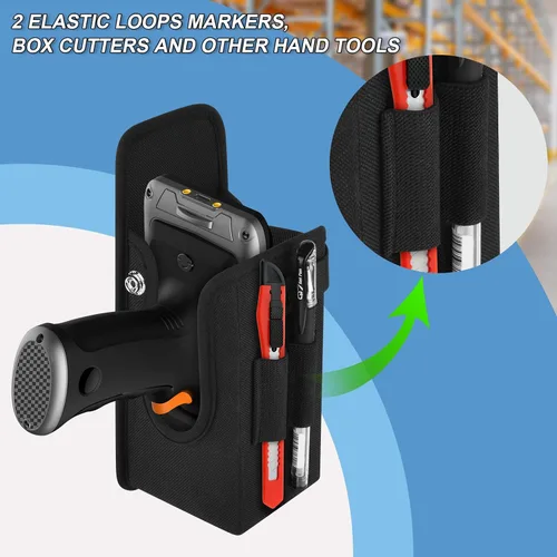 Vista 5 de Funda para escáner de código de barras, bolsa universal para escáner para computadoras móviles con agarre de pistola, escáneres de código de barras