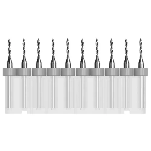 Vista 26 de Juego de 10 brocas para PCB, vástago de 1/8 "0.01 in Micro Twist Bit Carburo de flauta espiral para placa de circuito de impresión Piedra Dremel