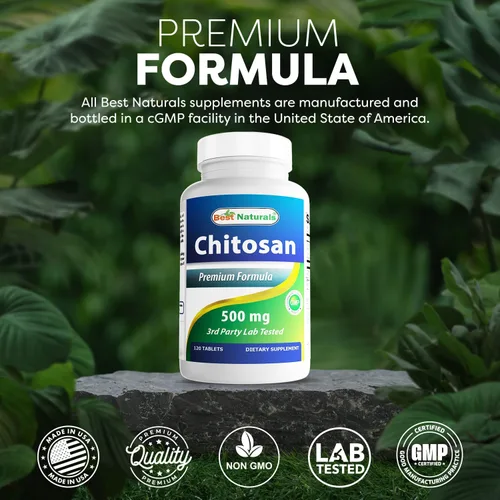 Vista 5 de Best Naturals- Quitosano- 500 mg- 120 Tabletas