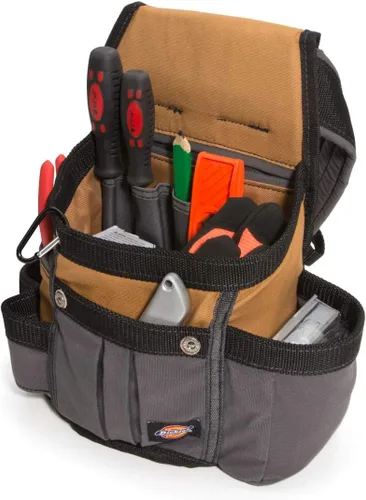Vista 2 de Dickies Cinturón de herramientas acolchado de 8 bolsillos/Bolsa utilitaria, Cinturón ajustable de 3 pulgadas, Construcción de lona duradera