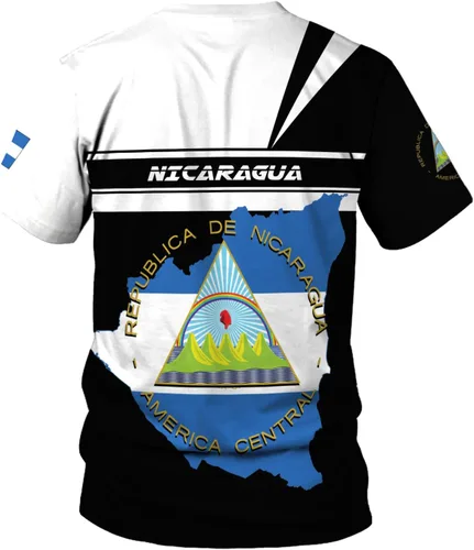 Vista 4 de Rivelus - Camisa personalizada de Nicaragua 3D, camisas con la bandera de Nicaragua, camisetas nicaragüenses, camisetas unisex para hombres y mujeres