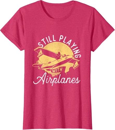 Vista 10 de Still Playing With Airplanes - Camiseta de control remoto RC Avión Piloto, Negro