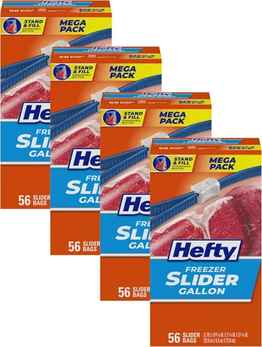 Vista 8 de Hefty Slider - Bolsas de almacenamiento para cocina, cuarto de galón, 15