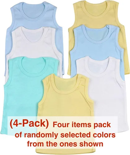 Vista 2 de ToBeInStyle - Camiseta sin mangas para niño, paquete de 4