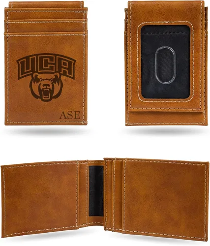 Vista 27 de Rico Industries NCAA Arizona State Sun Devils Brown - Cartera de bolsillo frontal personalizada con grabado láser - Delgada/ligera - Gran artículo