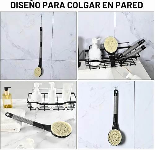 Vista 7 de Depurador de espalda antideslizante para ducha, cepillo de baño desmontable de 21.7 pulgadas para ducha, exfoliante de espalda, exfoliación y salud