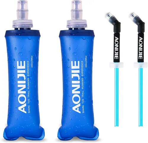 Vista 10 de TRIWONDER Botellas de agua plegables de poliuretano termoplástico sin BPA, frasco plegable para mochila de hidratación - Ideal para correr