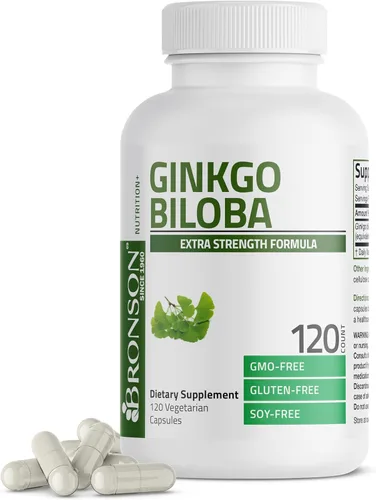 Vista 11 de Bronson Ginkgo Biloba Extra Strength Apoya la función cerebral y la memoria, 90 cápsulas vegetarianas Vegetariano, sin OMG, sin gluten, sin soja