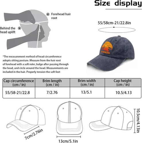 Vista 3 de Hats Two Wolves Baseball Caps, Vintage Dad Hats for Women