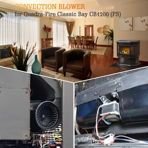 Vista 2 de Ventilador de convección 812-3370 para estufa de pellets Quadrafire Classic Bay 1200 FS, para Quadra-Fire Classic Bay CB1200 modelo independiente