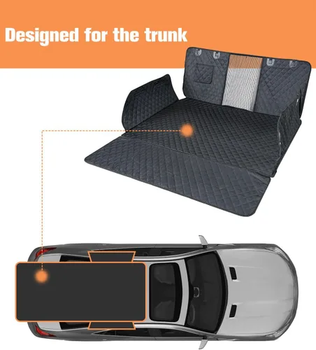 Vista 3 de PETICON - Funda para compartimiento de carga para SUV para perros con ventana de malla, forro de carga para mascotas impermeable, tapete