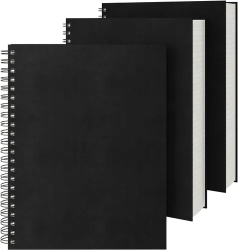 Vista 9 de EUSOAR Cuadernos para el trabajo, 1 paquete A4 de 8.3 x 11.2 pulgadas, tapa dura, rayado en espiral con renglones universitarios, 240 páginas