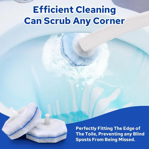 Vista 6 de Cecailin® 60 cepillos desechables para inodoro. Limpieza de baño. Limpiadores desechables compatibles con la mayoría de cepillos de inodoro