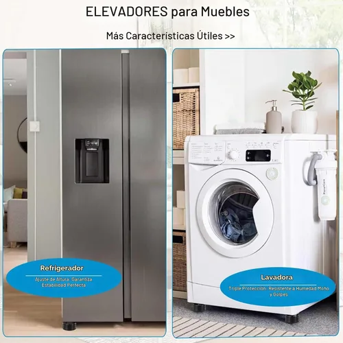 Vista 4 de Elevadores de cama de 1 pulgada, 2 pulgadas, 3 pulgadas, 4 pulgadas de alta resistencia, elevador de muebles ajustable para mesa, escritorio, sofá