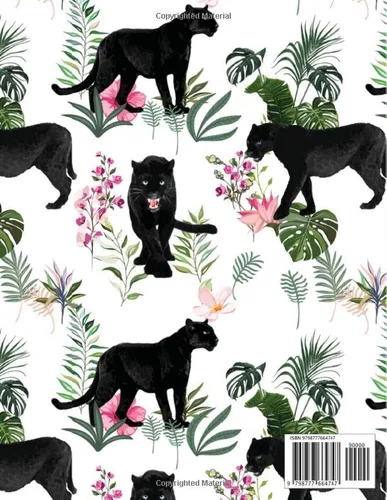 Vista 2 de Sketchbook Cute Black panther Kawaii Sketchbook for Girls And Boys with 100 Pages of 8.5 x 11, Blank Paper for Drawing, Doodling, or Learning to