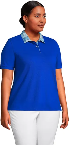 Vista 3 de Lands' End camisa polo de manga corta de algodón para mujer