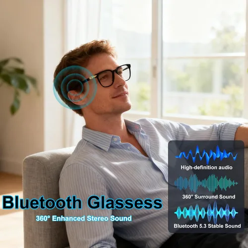 Vista 8 de Lentes inteligentes con lentes fotocromáticas para hombres y mujeres, con traducción de inteligencia artificial, con traductor, 164 idiomas, IP67