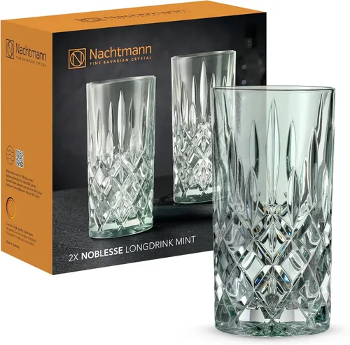 Vista 9 de Nachtmann Juego de vasos largos de 2 piezas, 3,574.5 fl oz, azul aguamarina, Noblesse, 105710, vasos de cóctel hechos de cristal de cristal, aptos