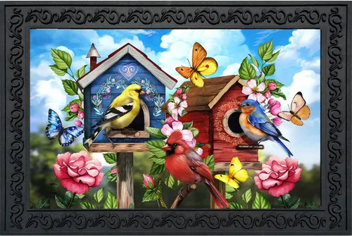 Vista 8 de Briarwood Lane Felpudo de pájaros y flores