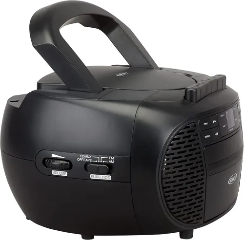 Vista 4 de Jensen CD-550 grabadora de casete de disco compacto estéreo portátil con radio AM/FM