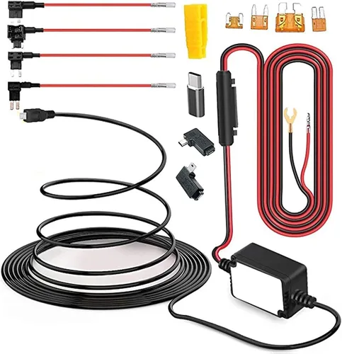 Vista 8 de Kit de cableado rígido de 15 pies con micro USB y mini USB para cámara de tablero y tipo C con fusible Mini(ACS)/LP Mini(ACN)/ATO(ATC