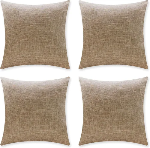 Vista 8 de Home Brilliant Funda de almohada de lino de 18 x 18 pulgadas, almohada decorativa para cama, sofá, sala de estar, 1 unidad, color gris ceniza