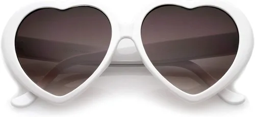 Vista 3 de zeroUV Lentes de sol de gran tamaño con diseño de corazón para mujer, 2.165in