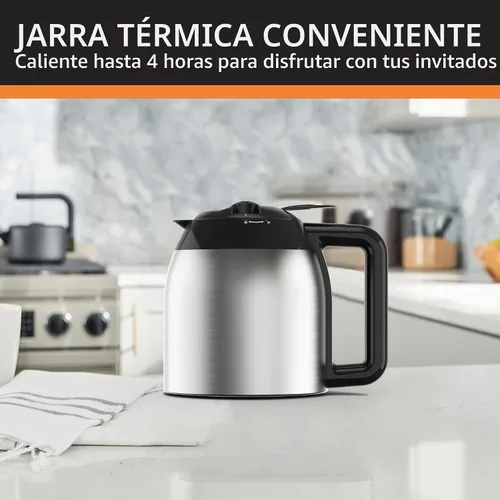 Vista 5 de Krups Simply Brew Cafetera de Goteo de Acero Inoxidable y Jarra Térmica 12 Tazas Programable, Personalizable, Pantalla Digital, Filtro de Café