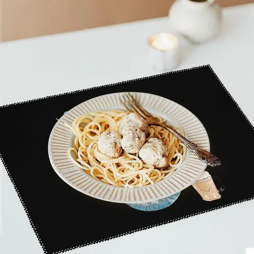 Vista 6 de Mermaid Milk Tea Placemats Set of 6 Resistant Table Mats Washable Place Mats for Dinner Party Table Decoration