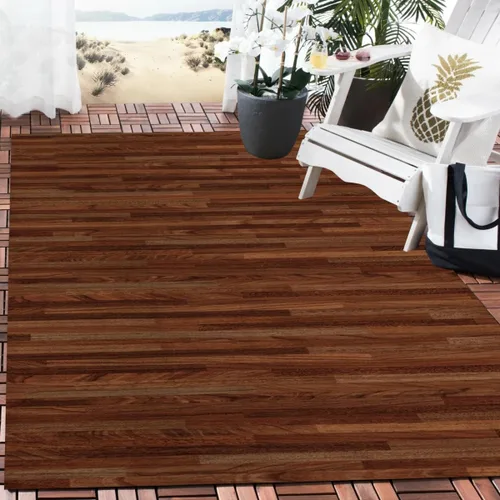 Vista 11 de Alfombra rústica impermeable de grano de madera de 2 x 3 pulgadas, color gris marfil, alfombra reversible de lana suave con estampado de tablero