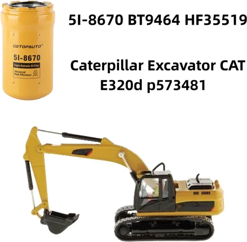 Vista 2 de GETOPAUTO Filtro hidráulico 5I-8670 BT9464 HF35519 compatible con excavadora Caterpillar CAT E320d p573481